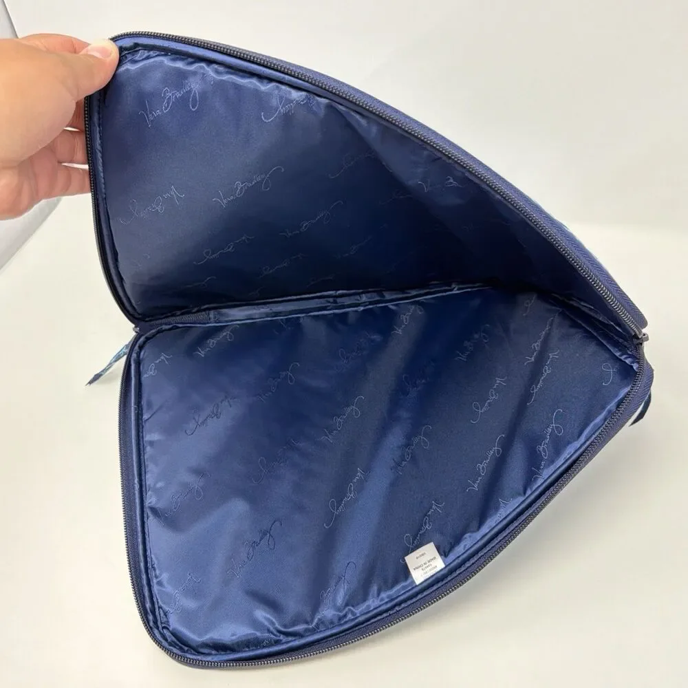Vera Bradley Cuban Tiles Laptop Sleeve Case Quilted Zip Padded Blue